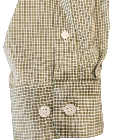 Eddie Bauer Green Check Long Sleeve Button-Up Shirt (Men’s L) - Picture 2 of 8